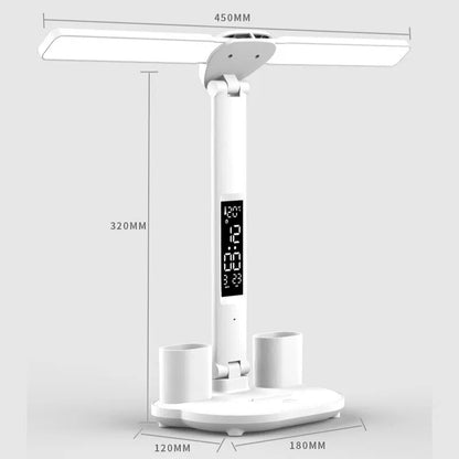 LED Clock Table Lamp Desk Organiser