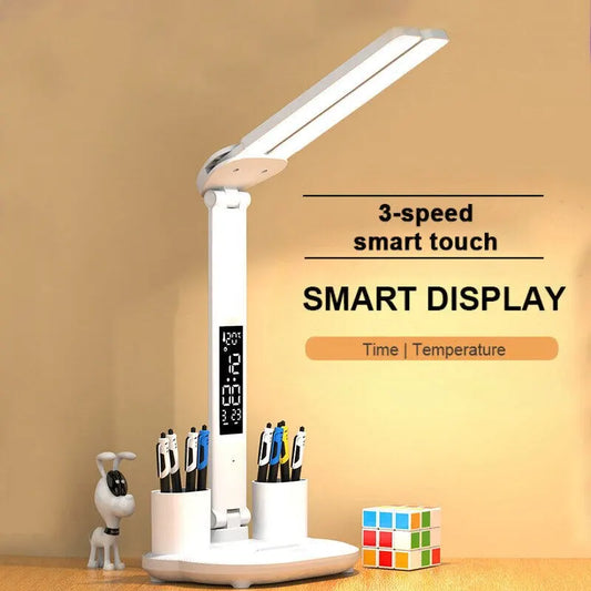 LED Clock Table Lamp Desk Organiser